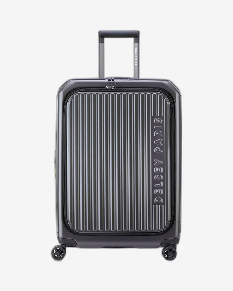 ديلسي _باريس securitime front opening 65 cm 4 double wheeled expandable check-in luggage trolley case - anthracite